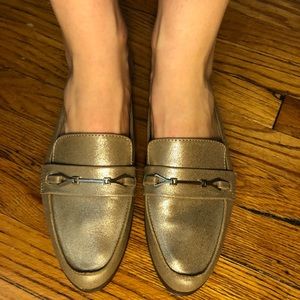 NWT Gap Gold Buckle Slip On Loafer Mules